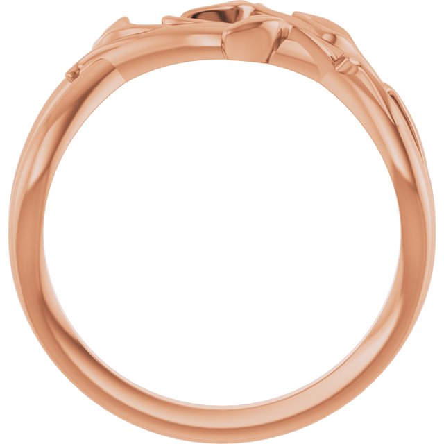 14K Rose Intertwined Leaf Ring