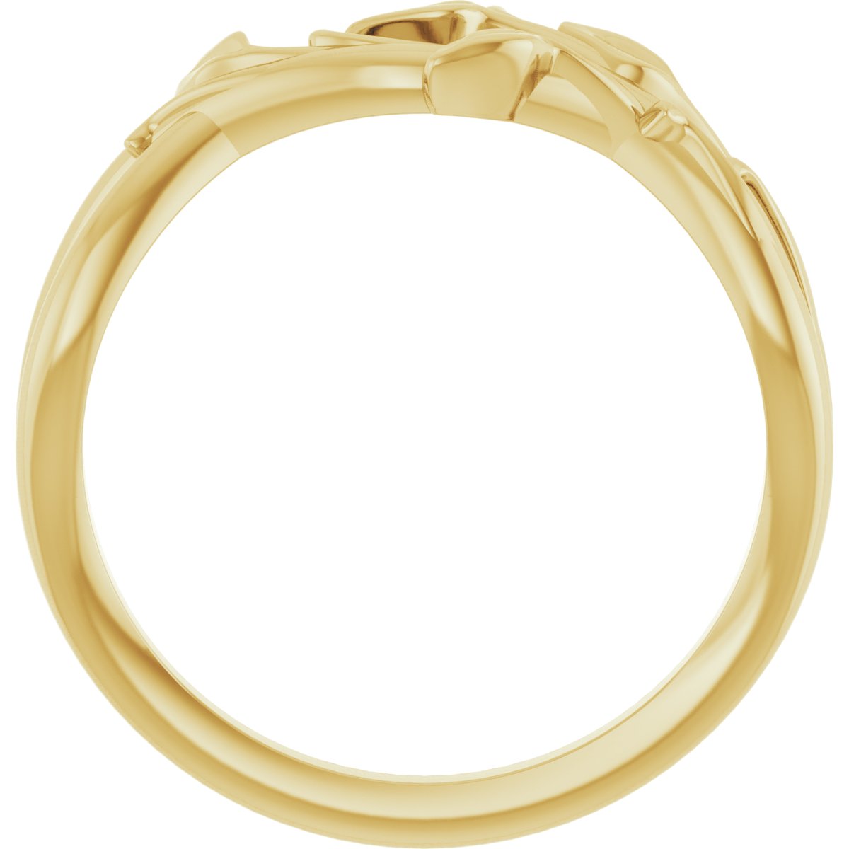 14K Yellow Intertwined Leaf Ring