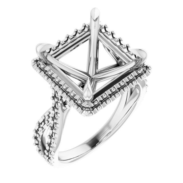 Halo-Style Criss-Cross Engagement Ring