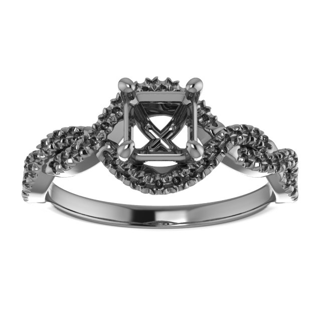 9x7 mm Oval Engagement Ring Mounting view 3