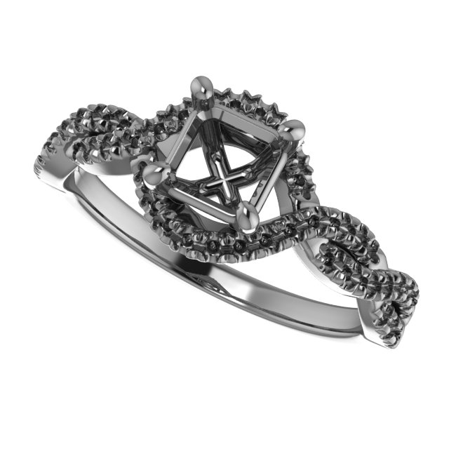 9x7 mm Oval Engagement Ring Mounting view 5