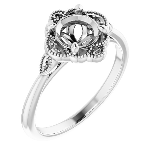 Accented Floral Engagement Ring or Band