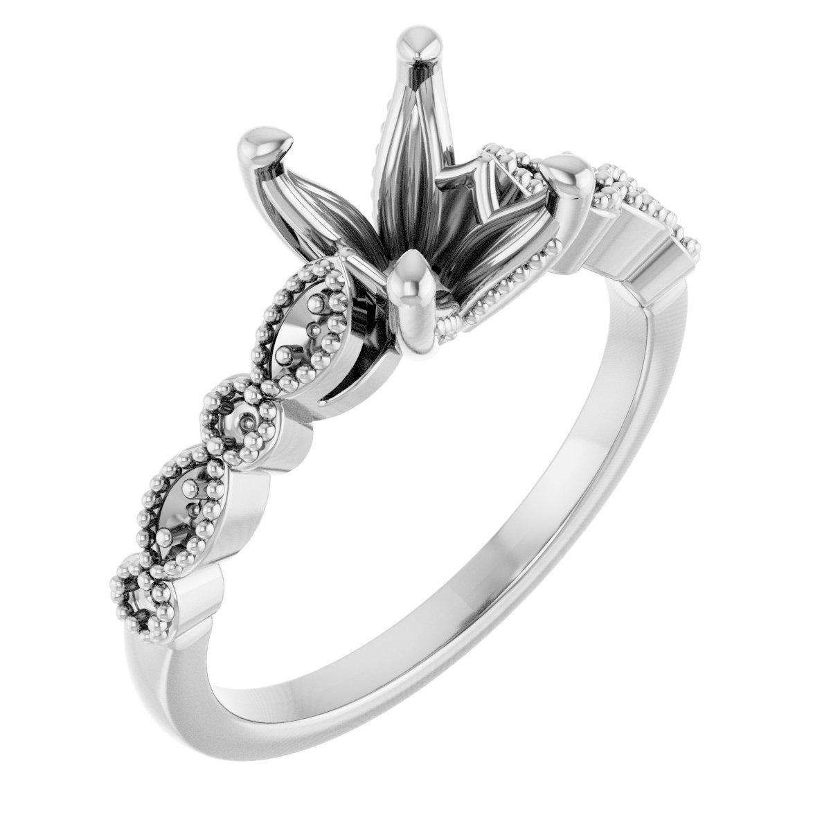 Accented Vintage-Inspired Engagement Ring or Band
