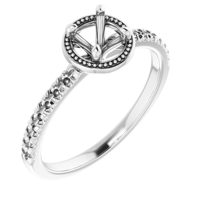 French-Set Accented Engagement Ring or Band
