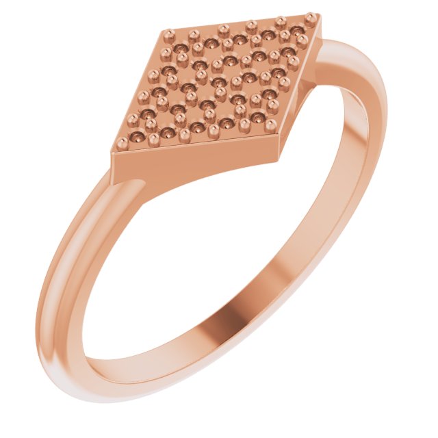 14K Rose 1/8 CTW Diamond Geometric Ring