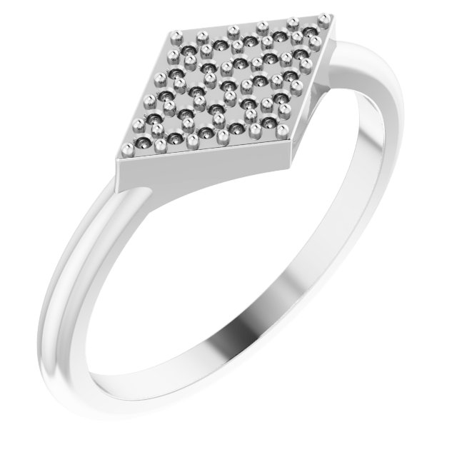 Sterling Silver 1/8 CTW Diamond Geometric Ring