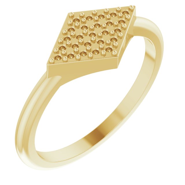 14K Yellow 1/8 CTW Natural Diamond Geometric Ring