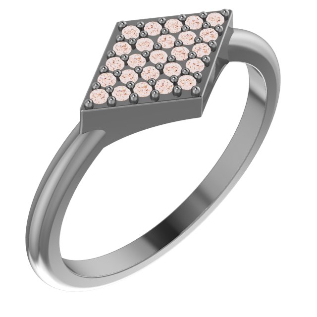14K Rose 1/8 CTW Diamond Geometric Ring