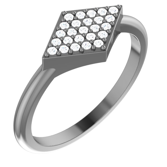 Sterling Silver 1/8 CTW Diamond Geometric Ring