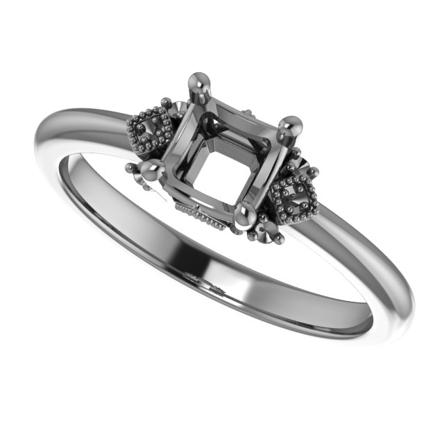 11x9 mm Emerald Engagement Ring Mounting view 5
