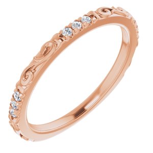 14K Rose .08 CTW Natural Diamond French-Set Anniversary Ring