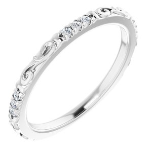 14K White .08 CTW Natural Diamond French-Set Anniversary Ring