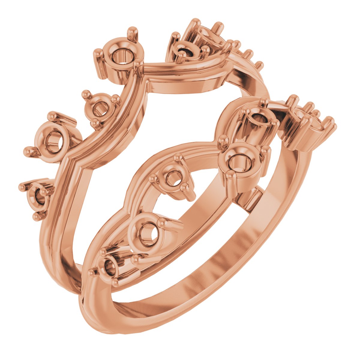 3/4 CTW Natural Diamond Ring Guard – 14K Rose Gold