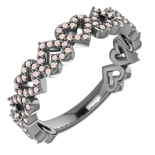 14K Rose 1/3 CTW Diamond Stackable Heart Ring