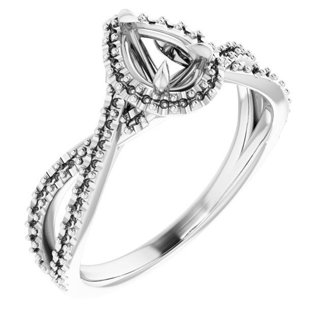 Halo-Style Criss-Cross Engagement Ring