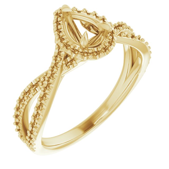 Halo-Style Criss-Cross Engagement Ring