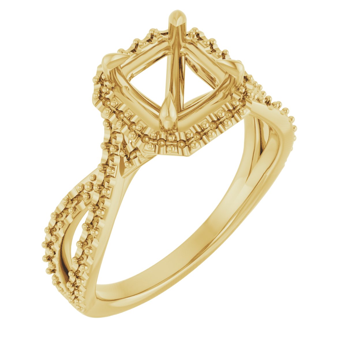 Halo-Style Criss-Cross Engagement Ring