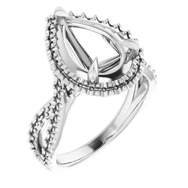 Halo-Style Criss-Cross Engagement Ring