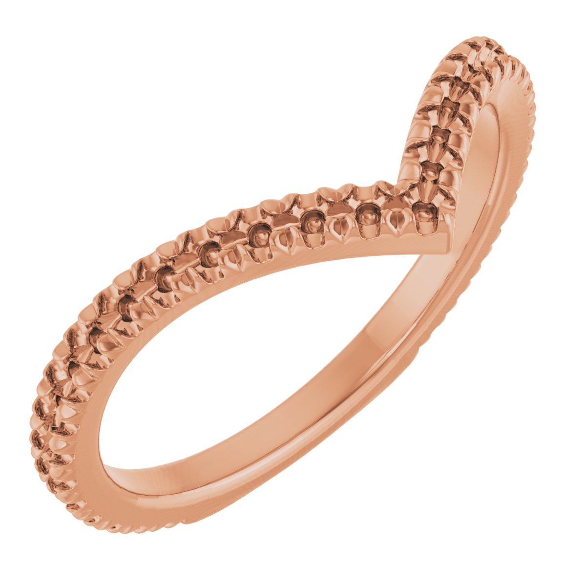 3/8 CTW Natural Diamond French-Set Contour Band – 14K Rose Gold