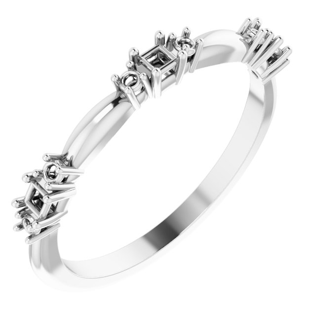 14K White 1/6 CTW Natural Diamond Stackable Ring