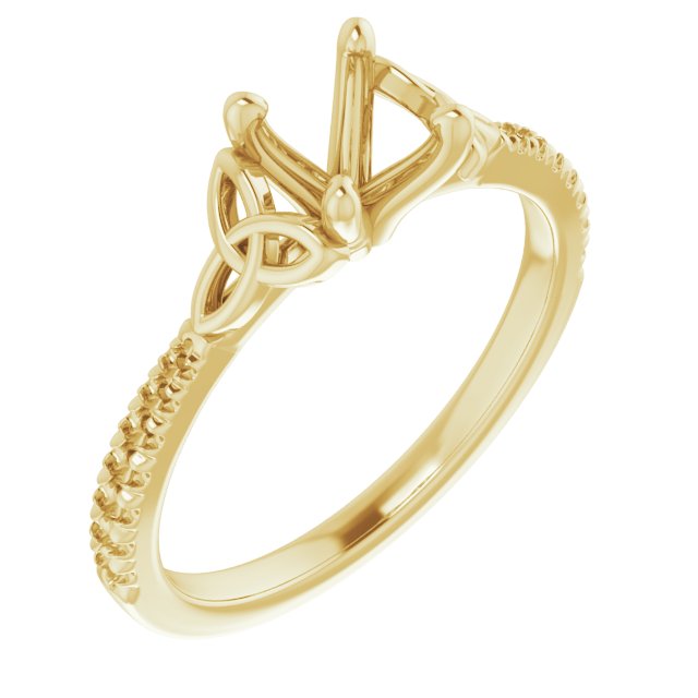 Accented Celtic-Inspired Engagement Ring or Band