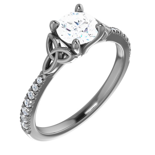 Celtic-Inspired French-Set Engagement Ring or Band