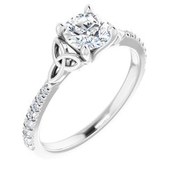 Celtic-Inspired French-Set Engagement Ring or Band