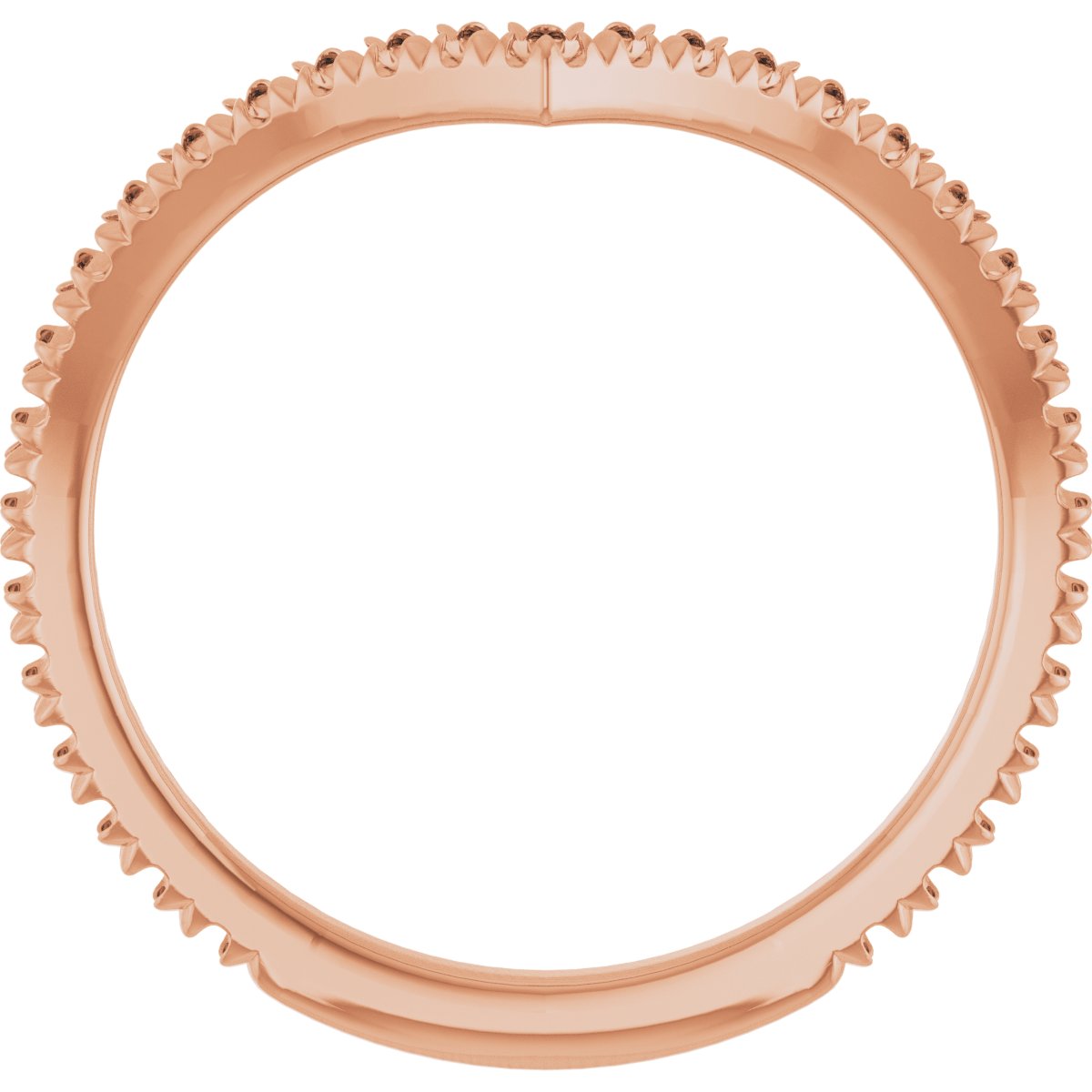 Alternative view of 3/8 CTW Natural Diamond French-Set Contour Band – 14K Rose Gold