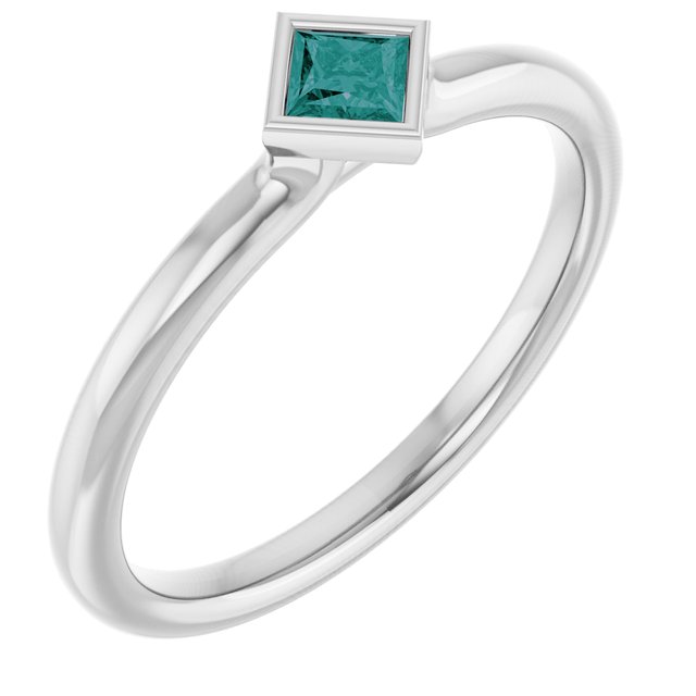Sterling Silver Lab-Grown Alexandrite Stackable Ring
