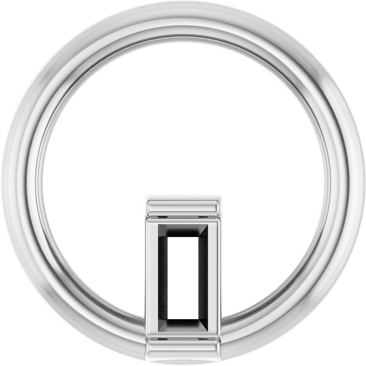 Straight Baguette Circle Necklace or Pendant