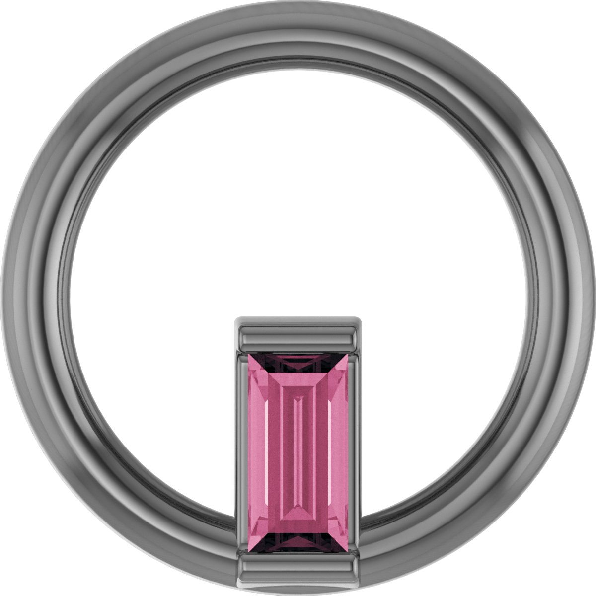 Sterling Silver Natural Pink Tourmaline Circle Pendant