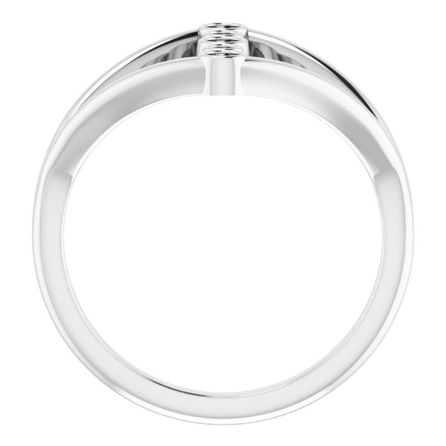 14K White 1/8 CTW Natural Diamond Geometric Ring