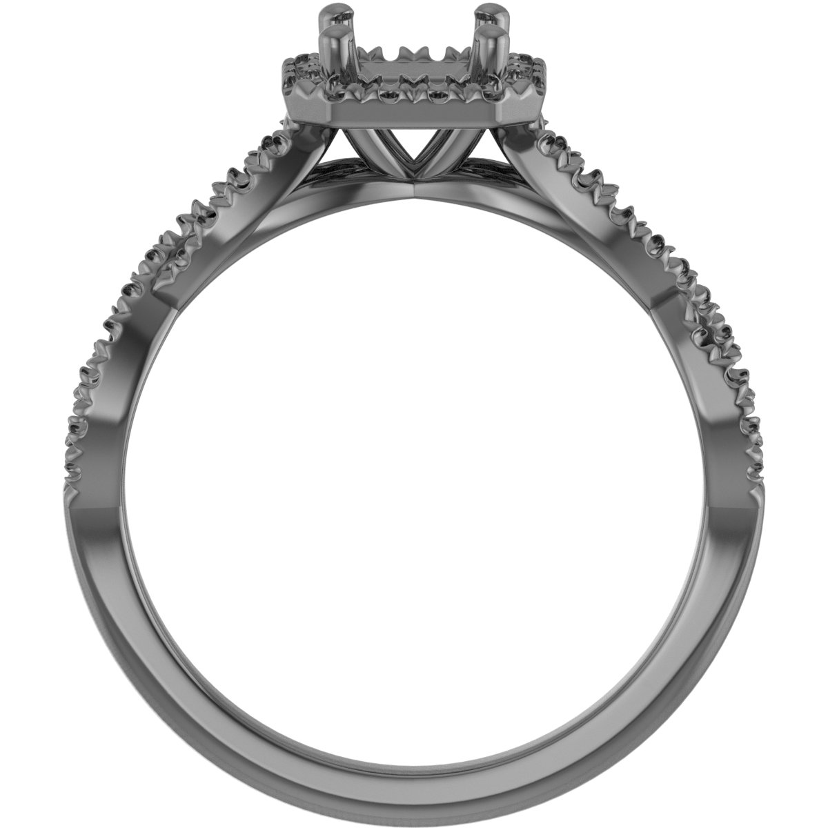 8x6 mm Pear Engagement Ring Mounting view 2