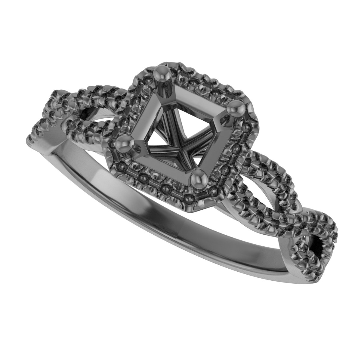 8x6 mm Pear Engagement Ring Mounting view 5