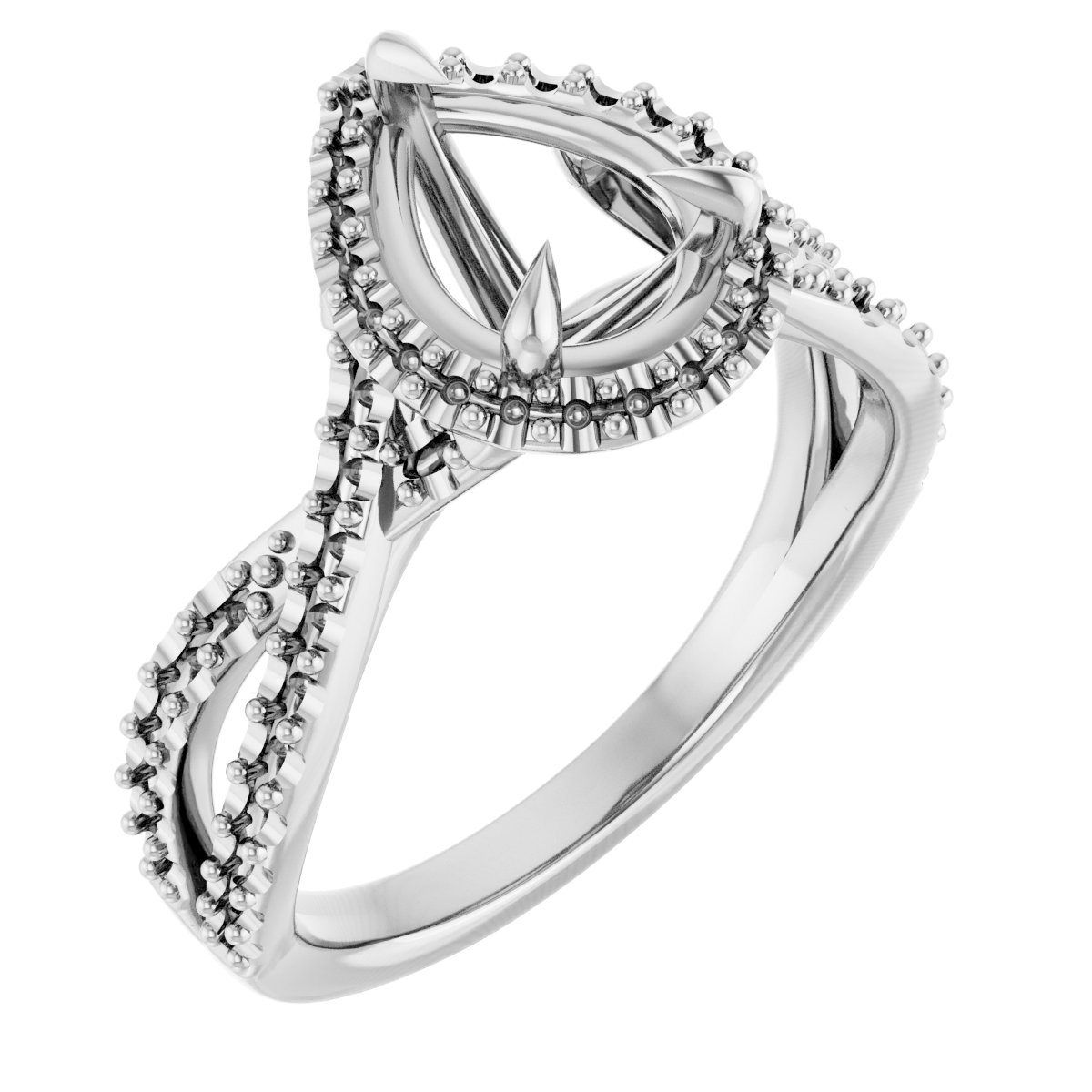 Halo-Style Criss-Cross Engagement Ring