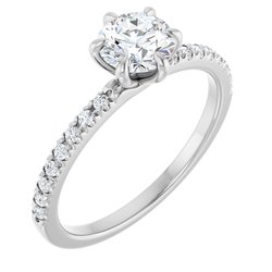 French-Set Accented Engagement Ring