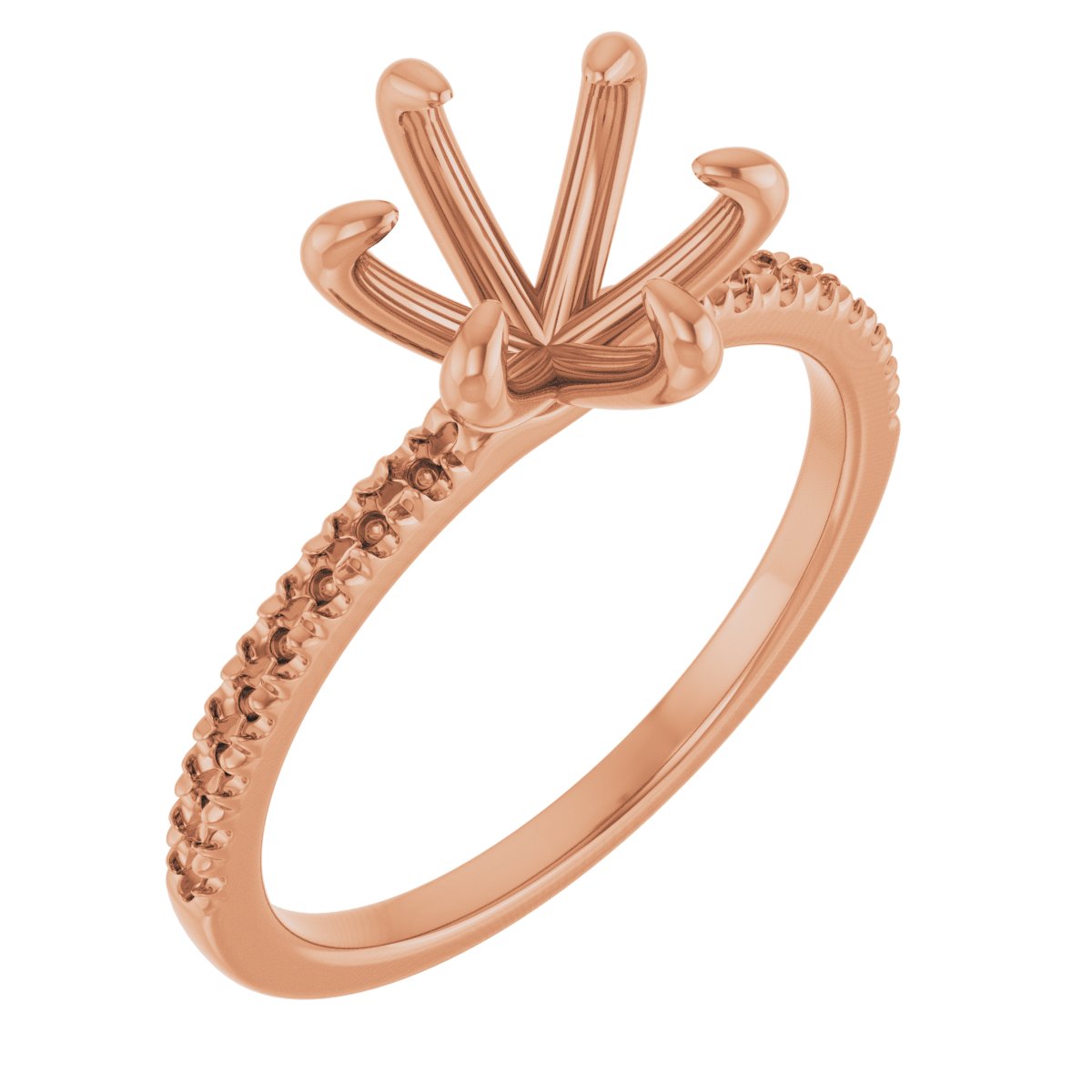 Claw-Prong French-Set Accented Engagement Ring
