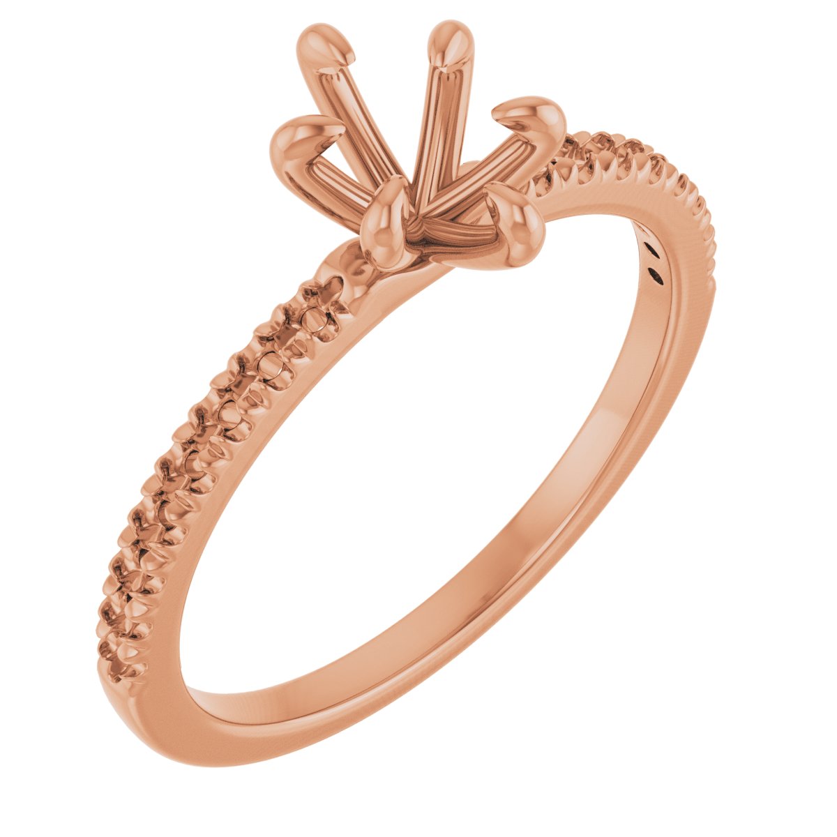 Claw-Prong French-Set Accented Engagement Ring
