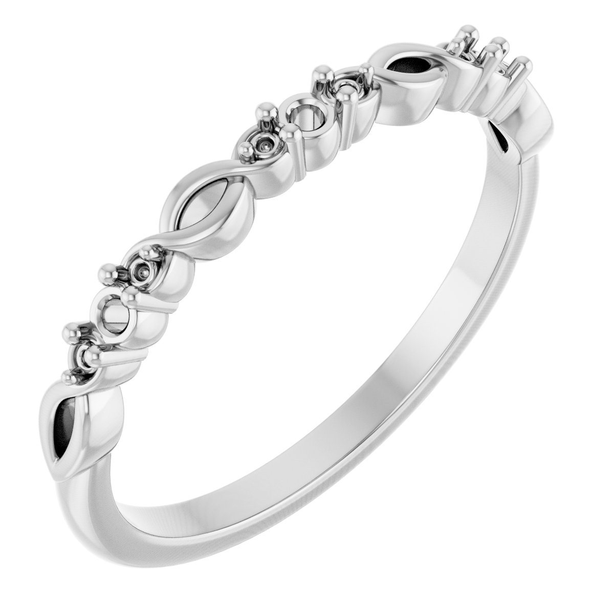 14K White 1/8 CTW Natural Diamond Anniversary Band