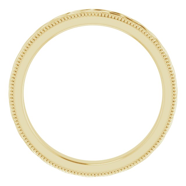 Alternative view of Milgrain Edge Wheat Pattern Standard-Fit Band – 14K Yellow Gold
