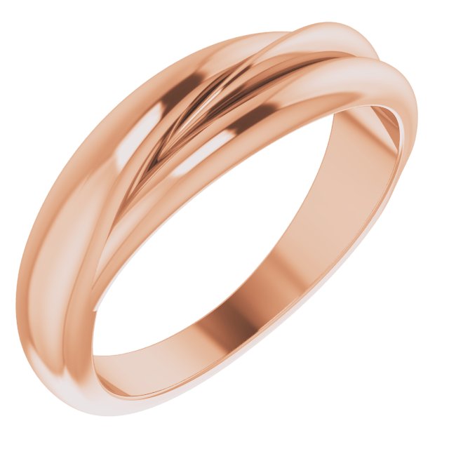 14K Rose 5.5 mm Freeform Ring