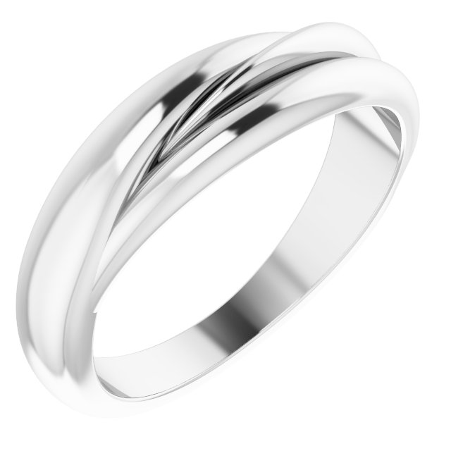 14K White 5.5 mm Freeform Ring