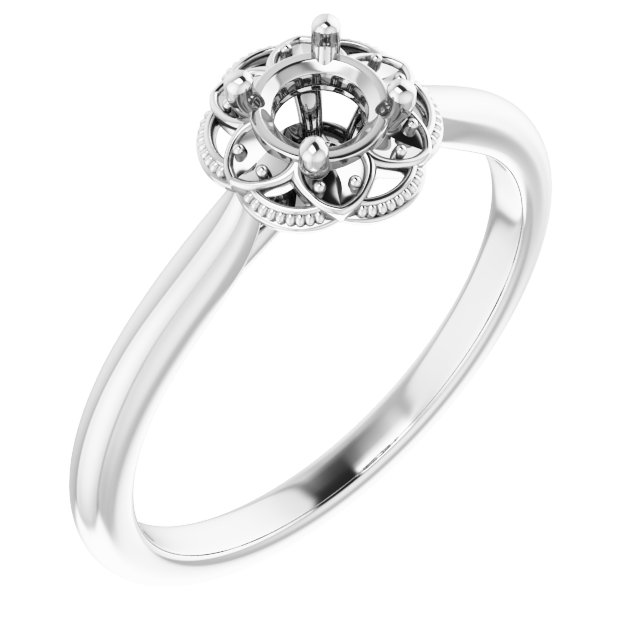 Bezel-Set Halo-Style Engagement Ring