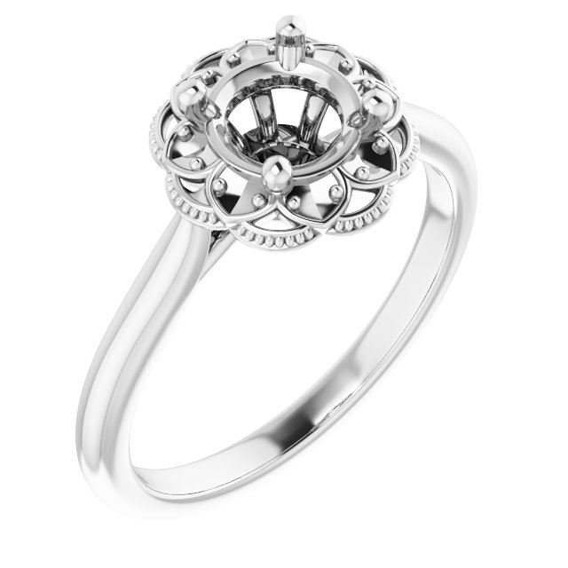 Bezel-Set Halo-Style Engagement Ring