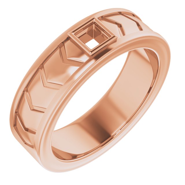 10K Rose 3.5 mm Square Design Band Mounting