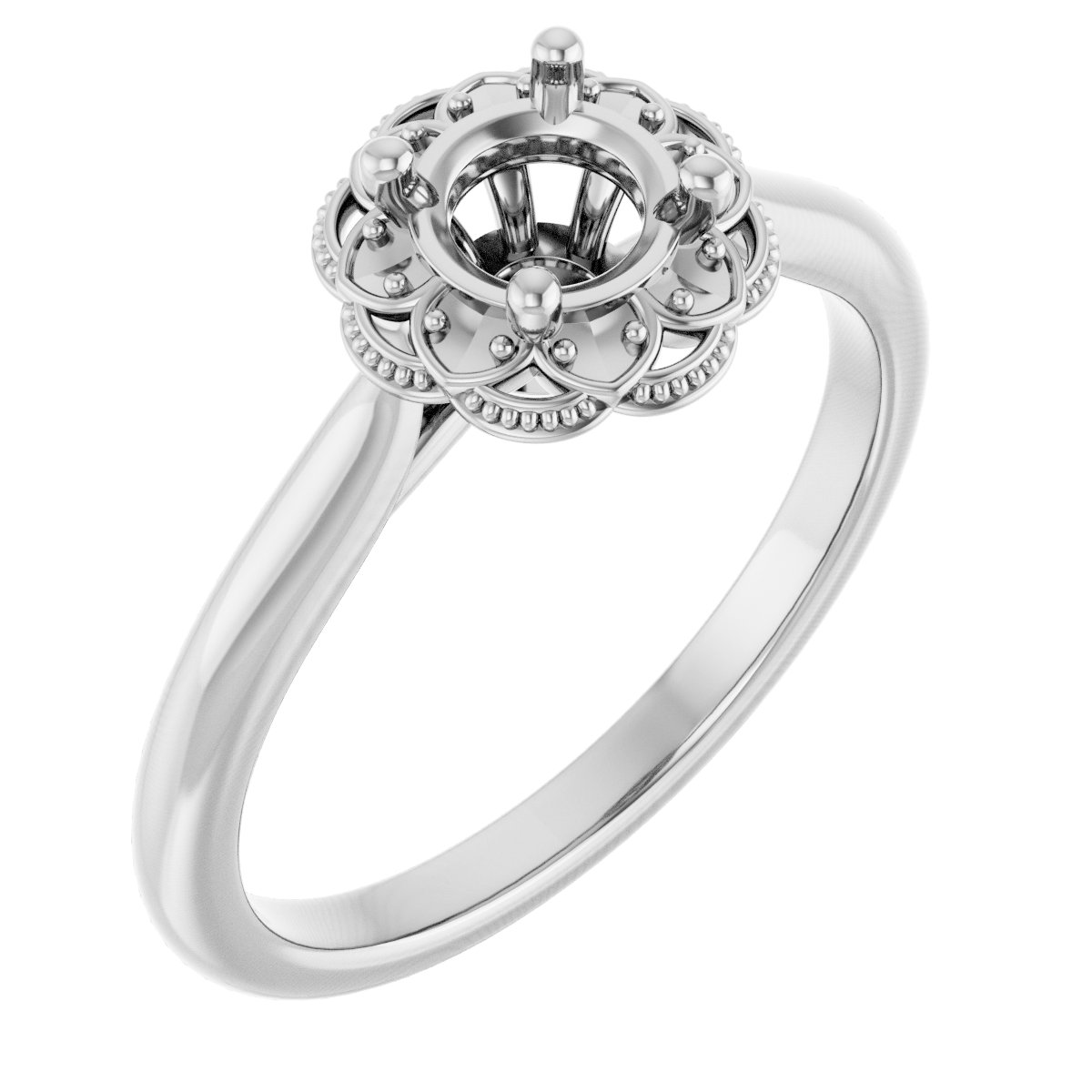 Bezel-Set Halo-Style Engagement Ring