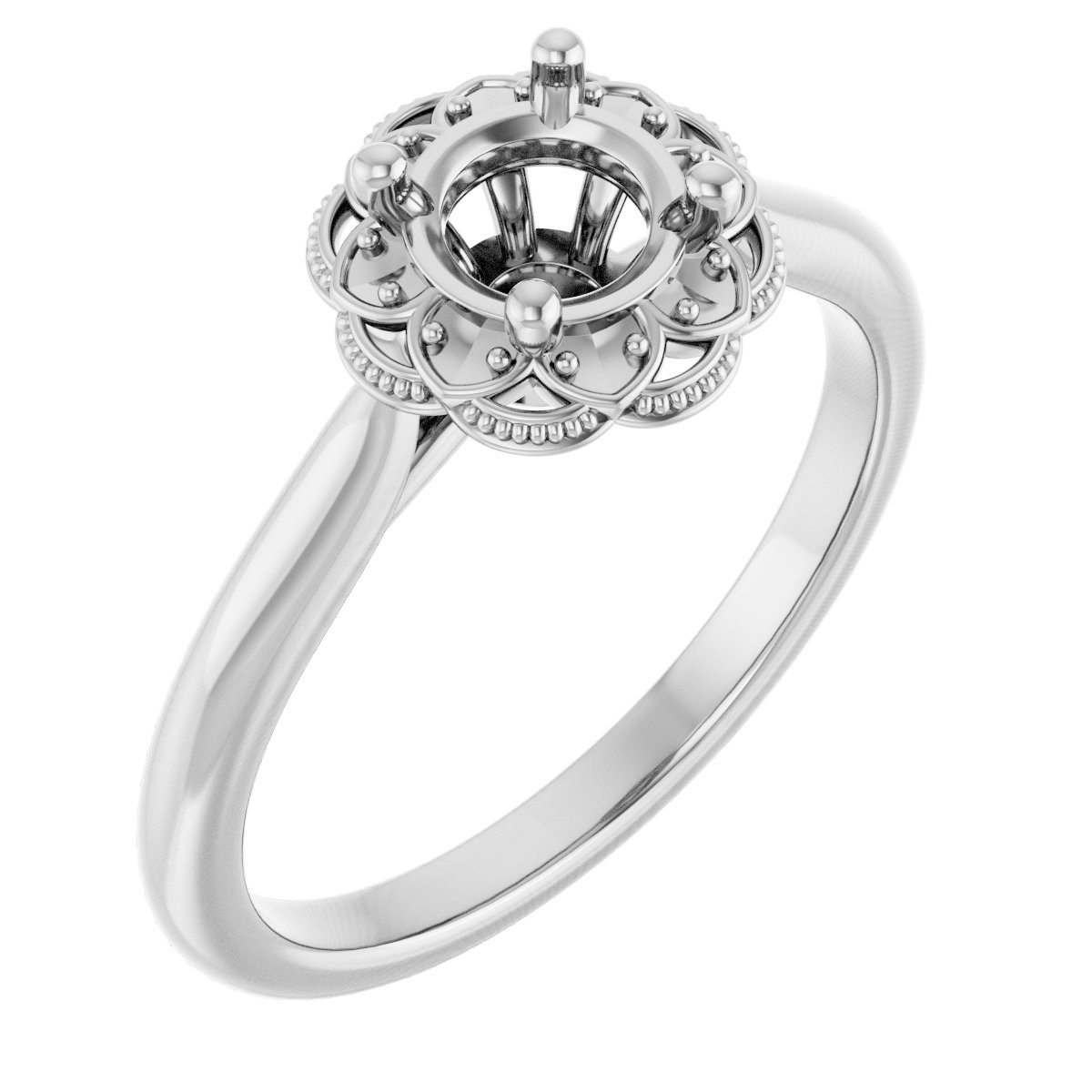 Bezel-Set Halo-Style Engagement Ring