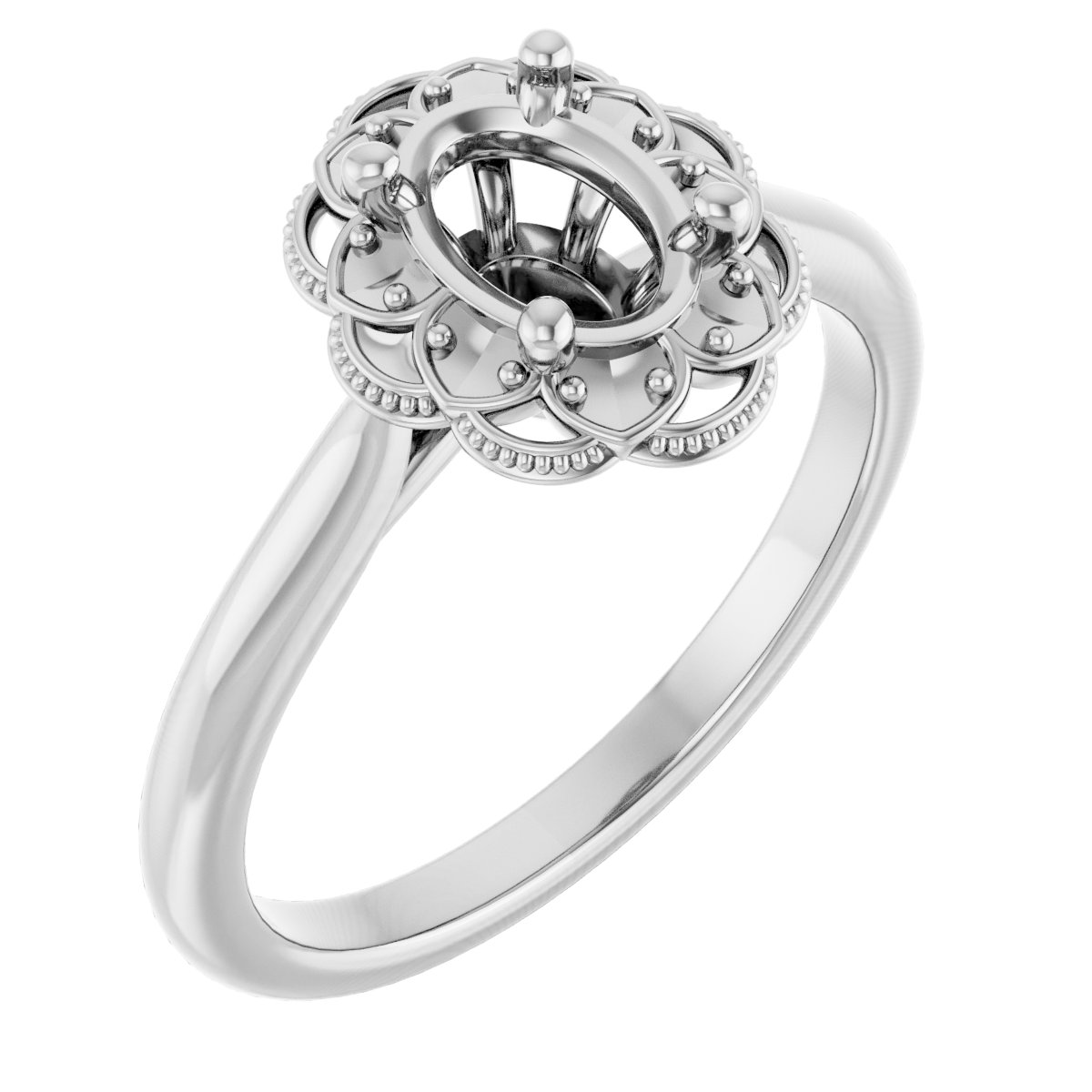 Bezel-Set Halo-Style Engagement Ring