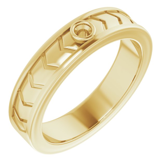14K Yellow .06 CTW Natural Diamond Design Band