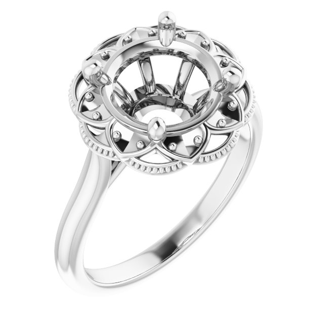 Bezel-Set Halo-Style Engagement Ring